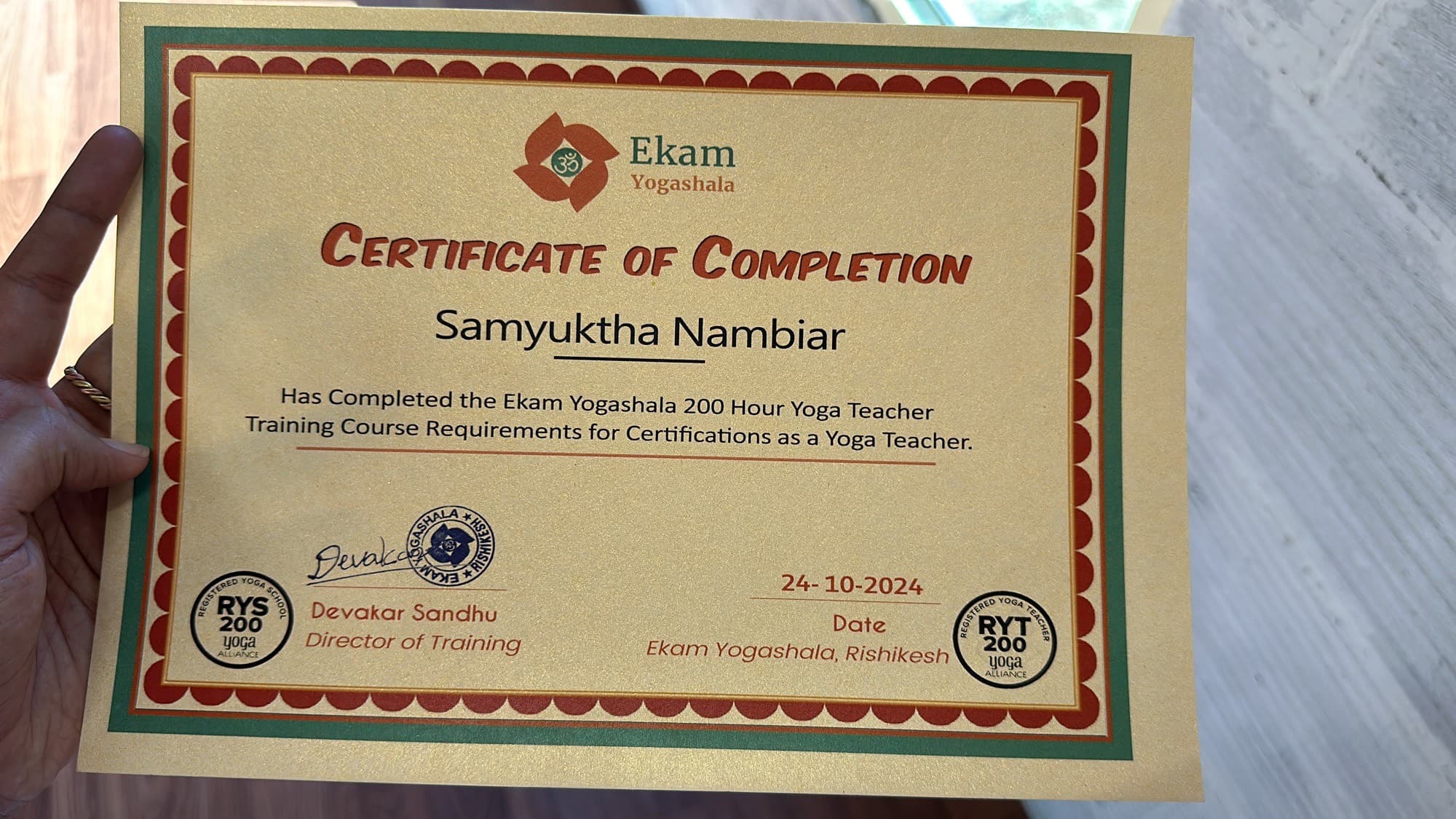 Yoga practice at Samayoga